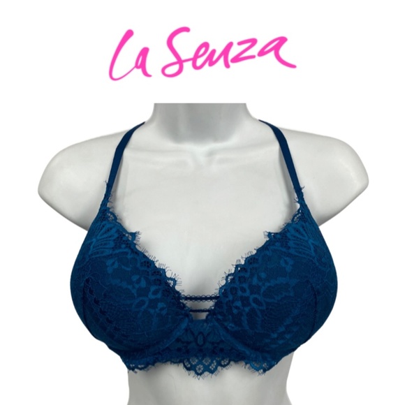 La Senza Lace Hello Sugar Up Two Cups Push-Up Bra Teal Blue - Size 34B - Picture 1 of 9